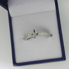 Art Deco Style Semi Mount Ring Setting Round Rd 6.5x6.5mm Engagement - Syzjewelry