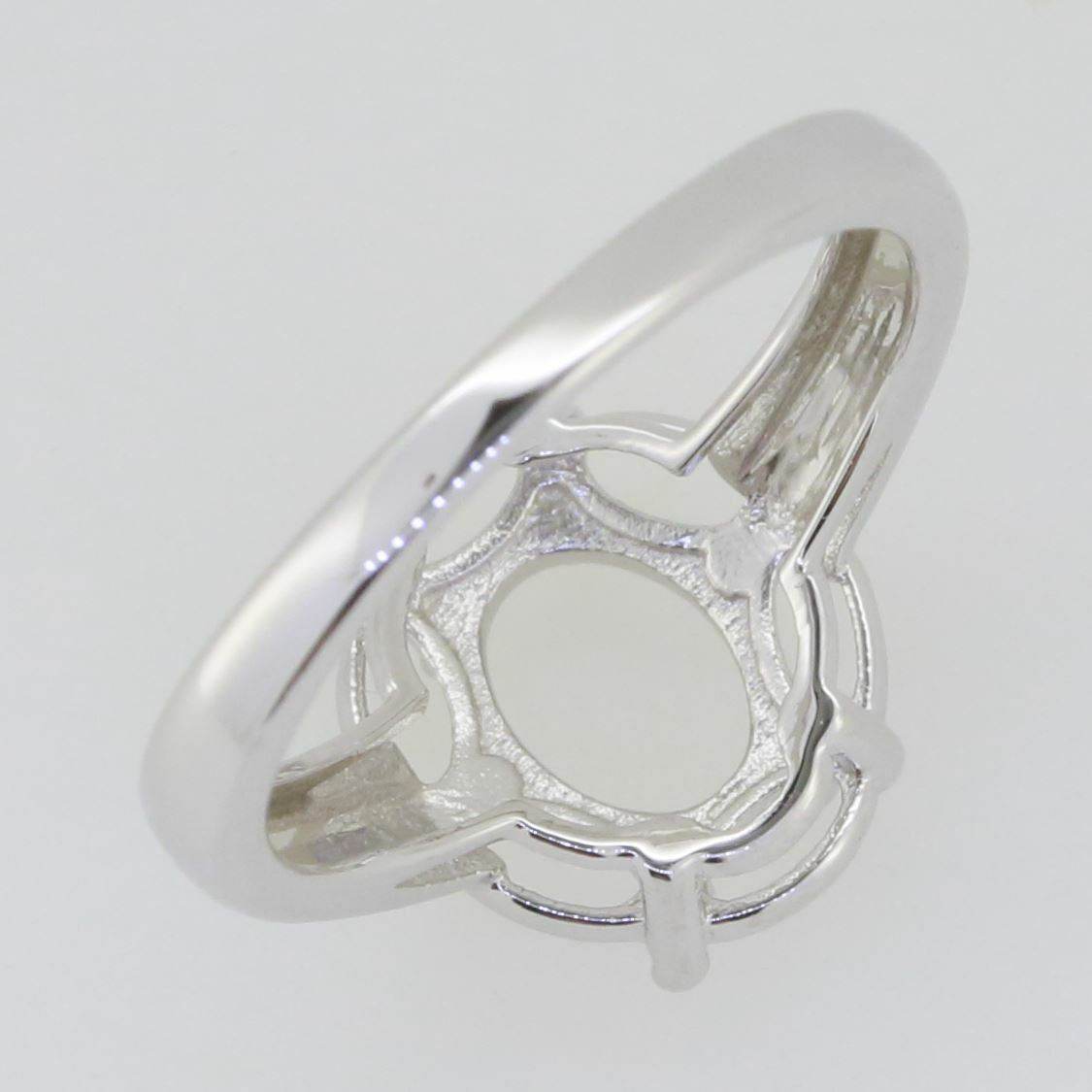 Sterling Silver Semi Mount Ring Setting Oval OV 8X6mm White Topaz PJC1772R - Syzjewelry