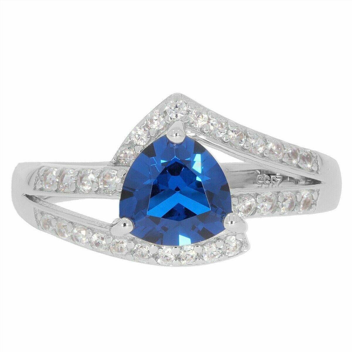 Sterling Silver Semi Mount Ring Setting Trillion Tri 7x7mm White Topaz - Syzjewelry