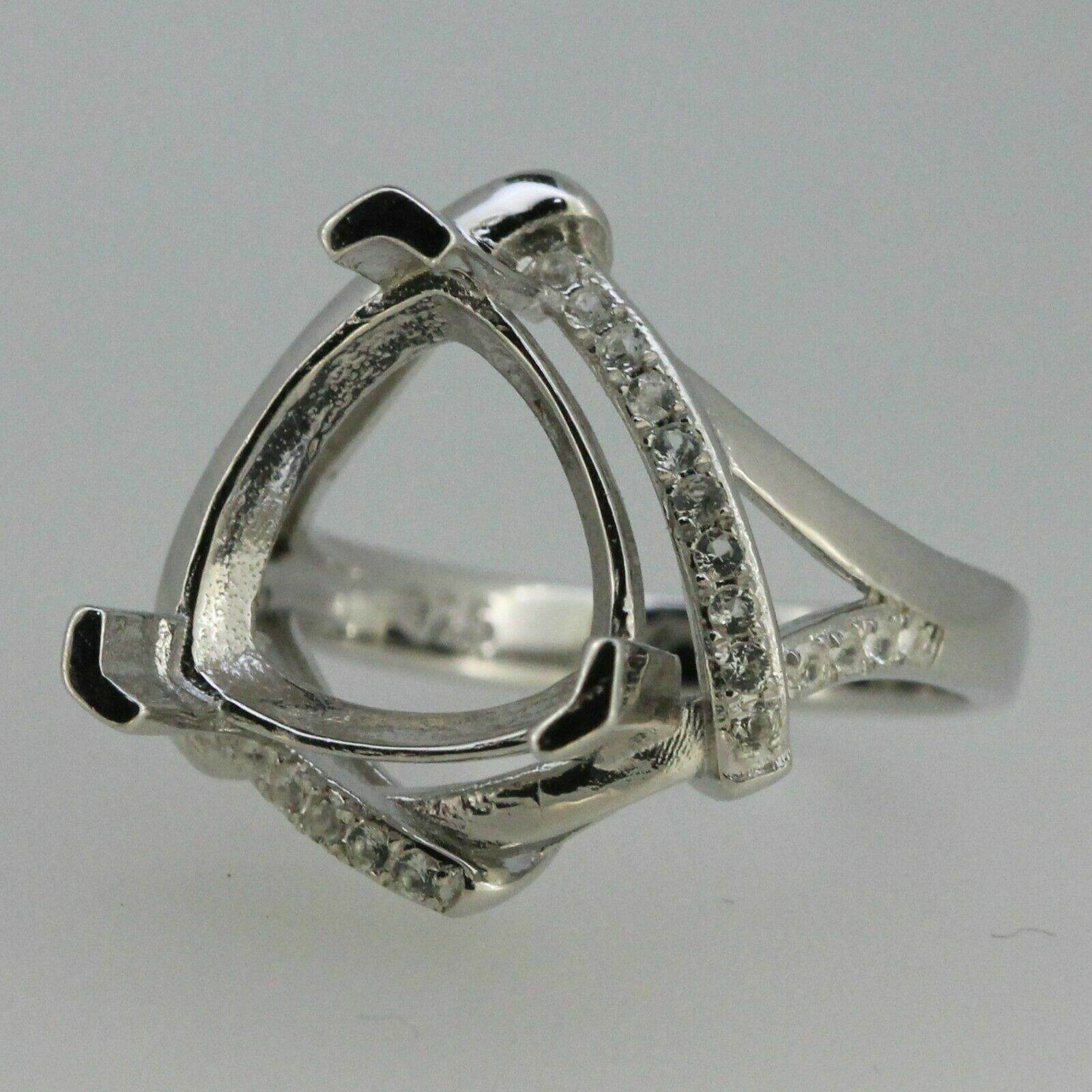 Sterling Silver Semi Mount Ring Setting Trillion Tri 13x13mm - Syzjewelry