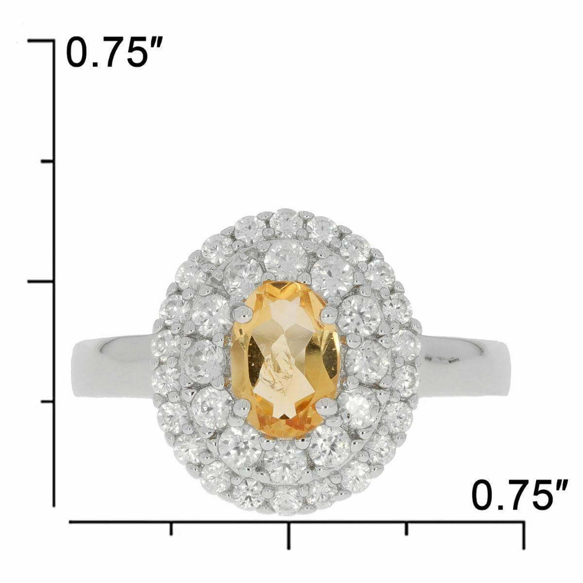 Sterling Silver Semi Mount Ring Setting OV 7X5mm White Topaz PJC2427R - Syzjewelry