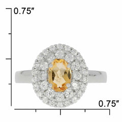 Sterling Silver Semi Mount Ring Setting OV 7X5mm White Topaz PJC2427R - Syzjewelry