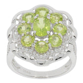 Sterling Silver Semi Mount Ring Setting Oval OV 7x5mm RD 4x4mm Cocktai - Syzjewelry