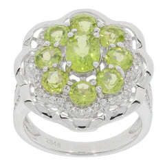 Sterling Silver Semi Mount Ring Setting Oval OV 7x5mm RD 4x4mm Cocktai - Syzjewelry