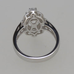 Art Nouveau Style Sterling Silver Semi Mount Ring Setting Oval OV 9x7mm - Syzjewelry