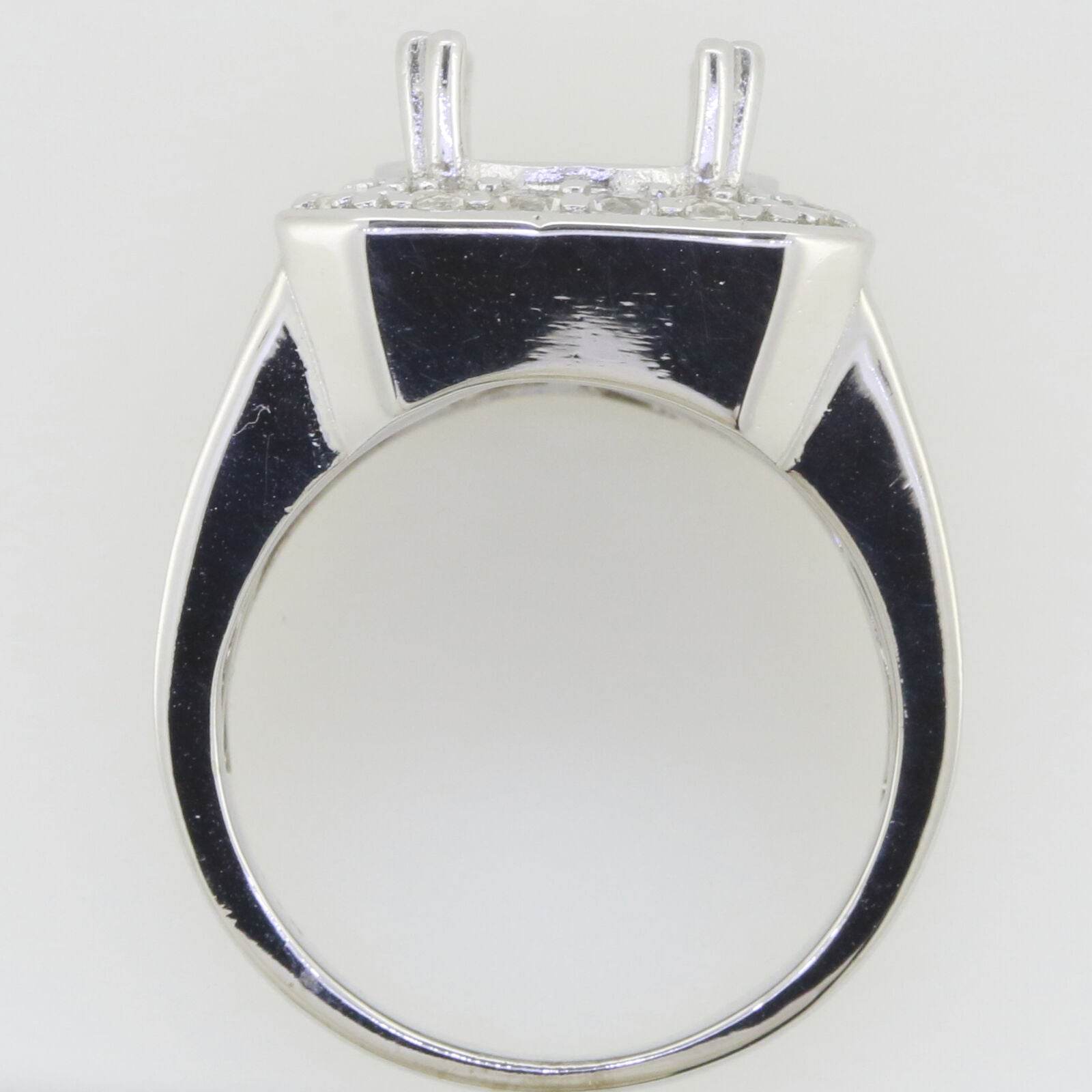 Men's Sterling Silver Semi Mount Ring Setting Oval OV 15x12mm Unisex - Syzjewelry