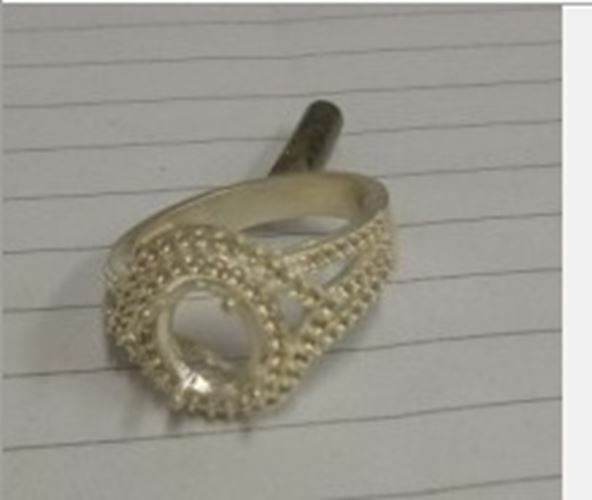 Sterling Silver Semi Mount Ring Setting OV 10X8mm White Topaz N0049PJC0628R - Syzjewelry