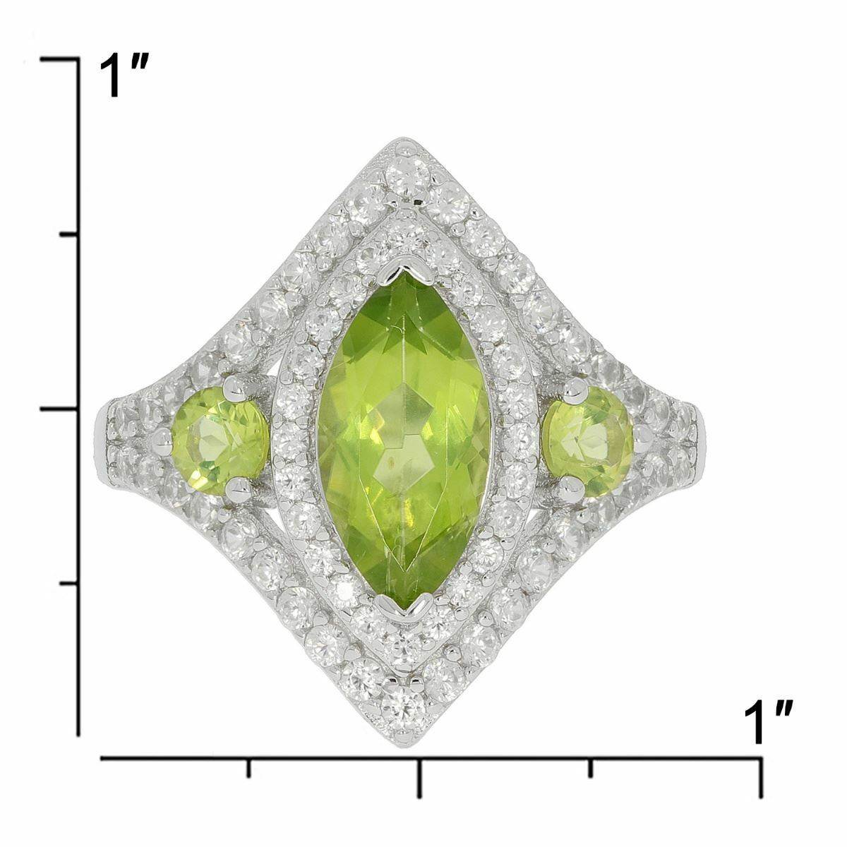 Sterling Silver Semi Mount Ring Setting MQ 12X6mm RD 3.5mm 3 Stones Halo - Syzjewelry