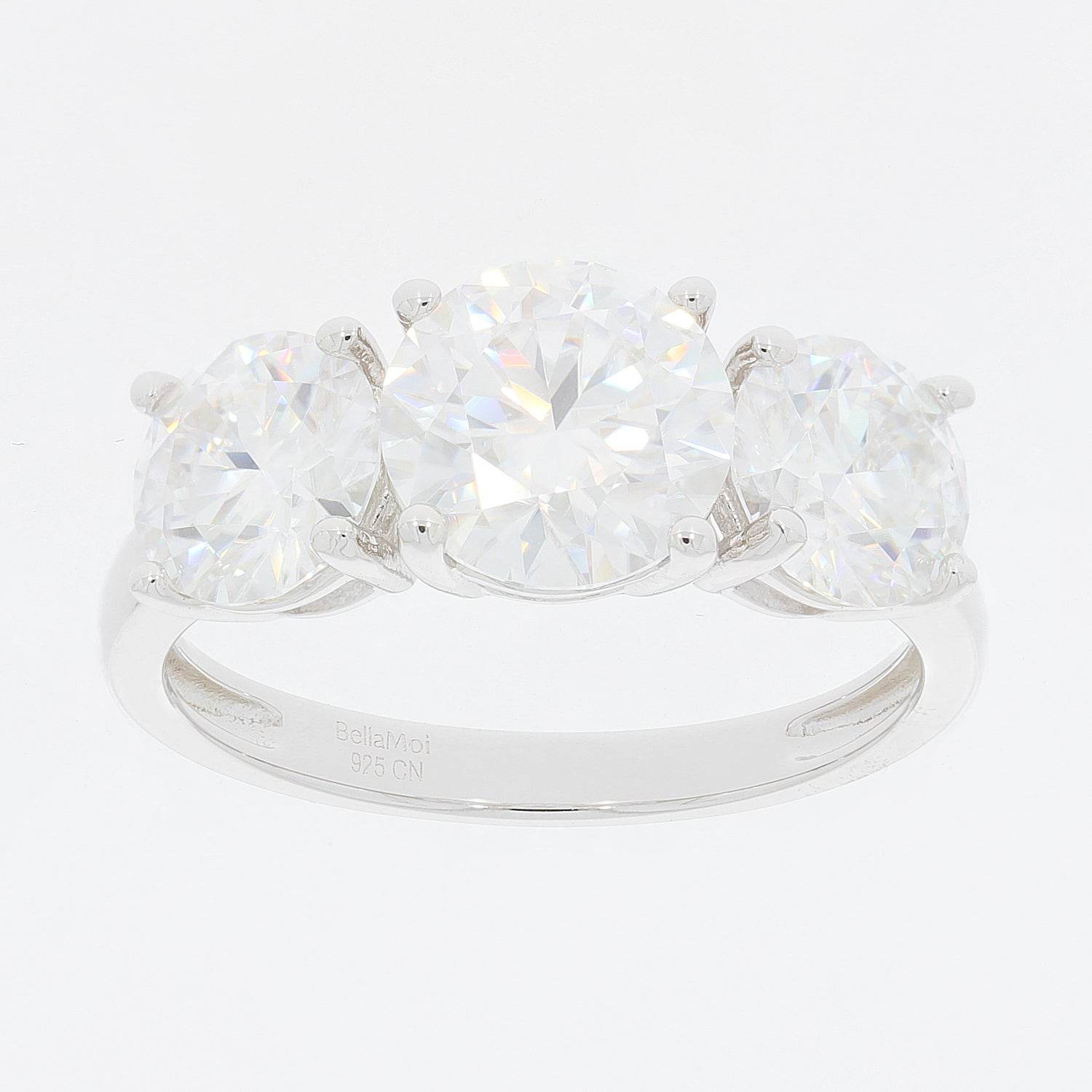 Sterling Silver Semi Mount Ring Setting Round RD 8x8mm 7x7mm 3 Stones - Syzjewelry