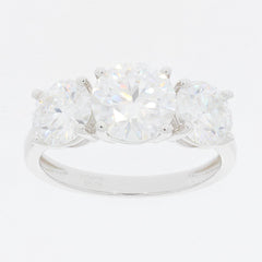 Sterling Silver Semi Mount Ring Setting Round RD 8x8mm 7x7mm 3 Stones - Syzjewelry