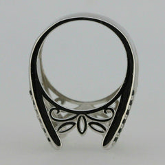 Sterling Silver Semi Mount Ring Setting OCT 14x10mm White Topaz White Topaz - Syzjewelry