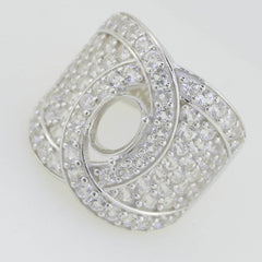 Sterling Silver Semi Mount Ring Setting Oval OV 8X6mm Dome Ring - Syzjewelry