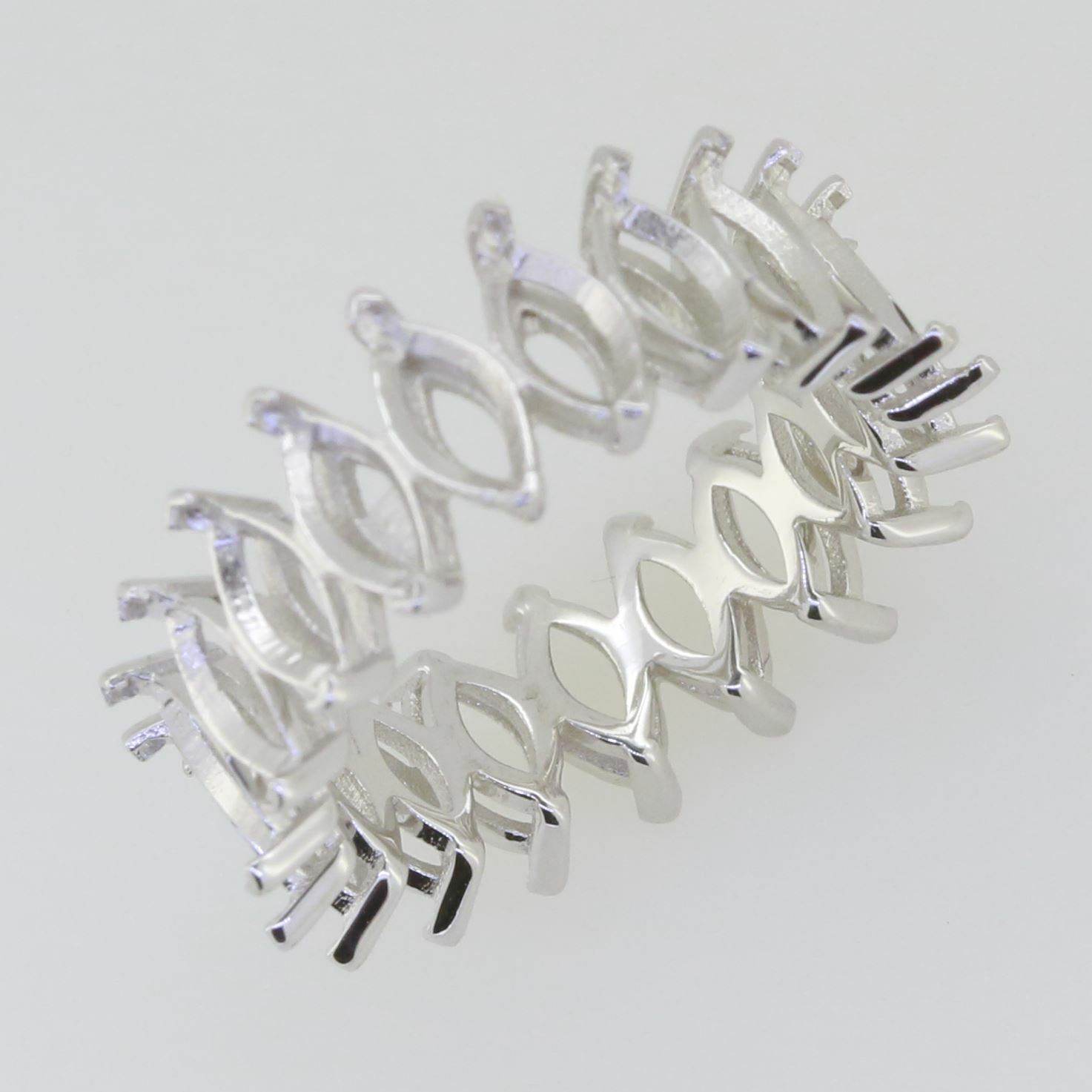 14K White Gold Semi Mount Ring Setting Marquise MQ 7x3.5mm - Syzjewelry