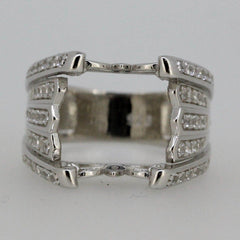 Sterling Silver Semi Mount Ring Setting OCT 14x10mm White Topaz White Topaz - Syzjewelry