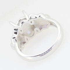 Sterling Silver Semi Mount Ring Setting Cabochon Oval OV 11X8mm - Syzjewelry