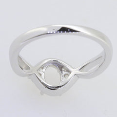 Sterling Silver Semi Mount Ring Setting Oval OV 7x5mm Twisted Shank Wh - Syzjewelry