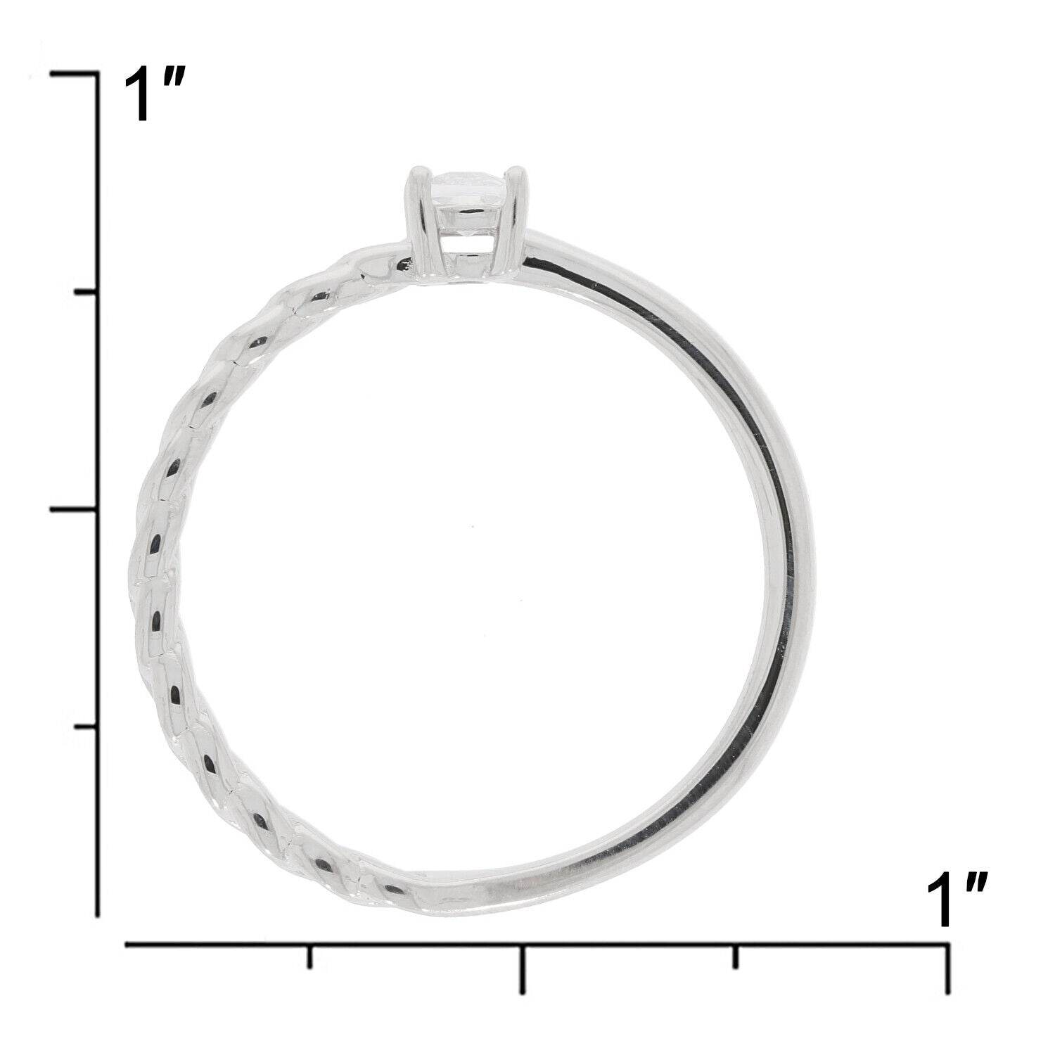 Sterling Silver Semi Mount Ring Setting Emerald OCT 5X3mm Chain Band - Syzjewelry