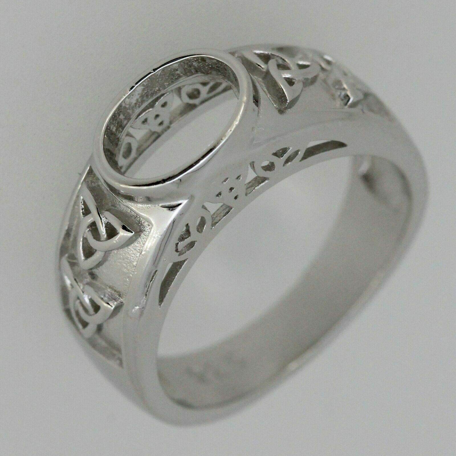 Sterling Silver Semi Mount Ring Setting Oval OV 8x6mm Celtic Knot - Syzjewelry