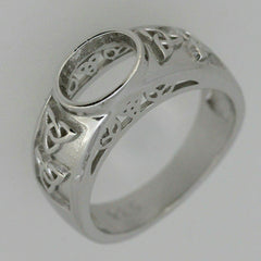 Sterling Silver Semi Mount Ring Setting Oval OV 8x6mm Celtic Knot - Syzjewelry