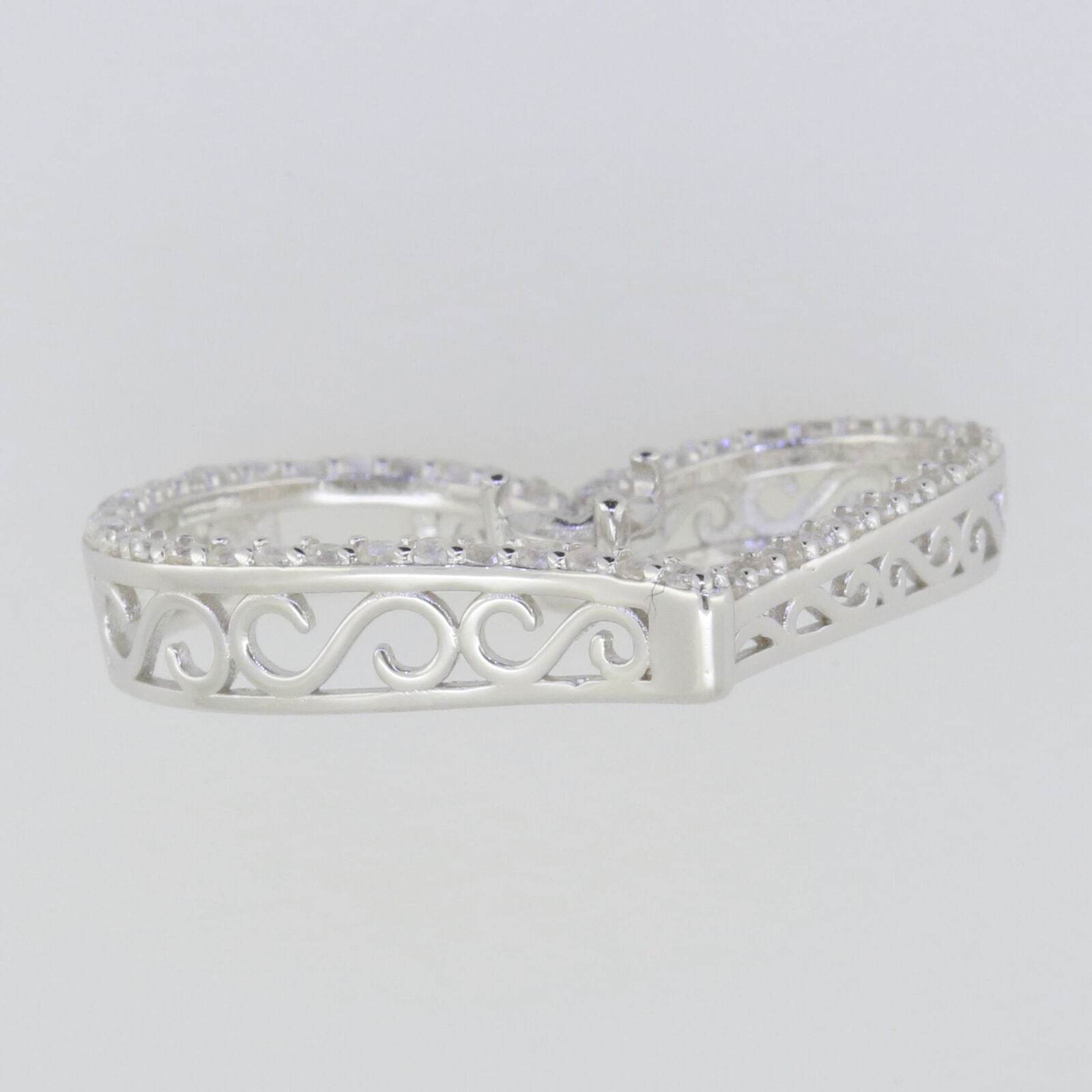 Sterling Silver Semi Mount Pendant Setting Heart HT 5x5mm Love White Topaz - Syzjewelry