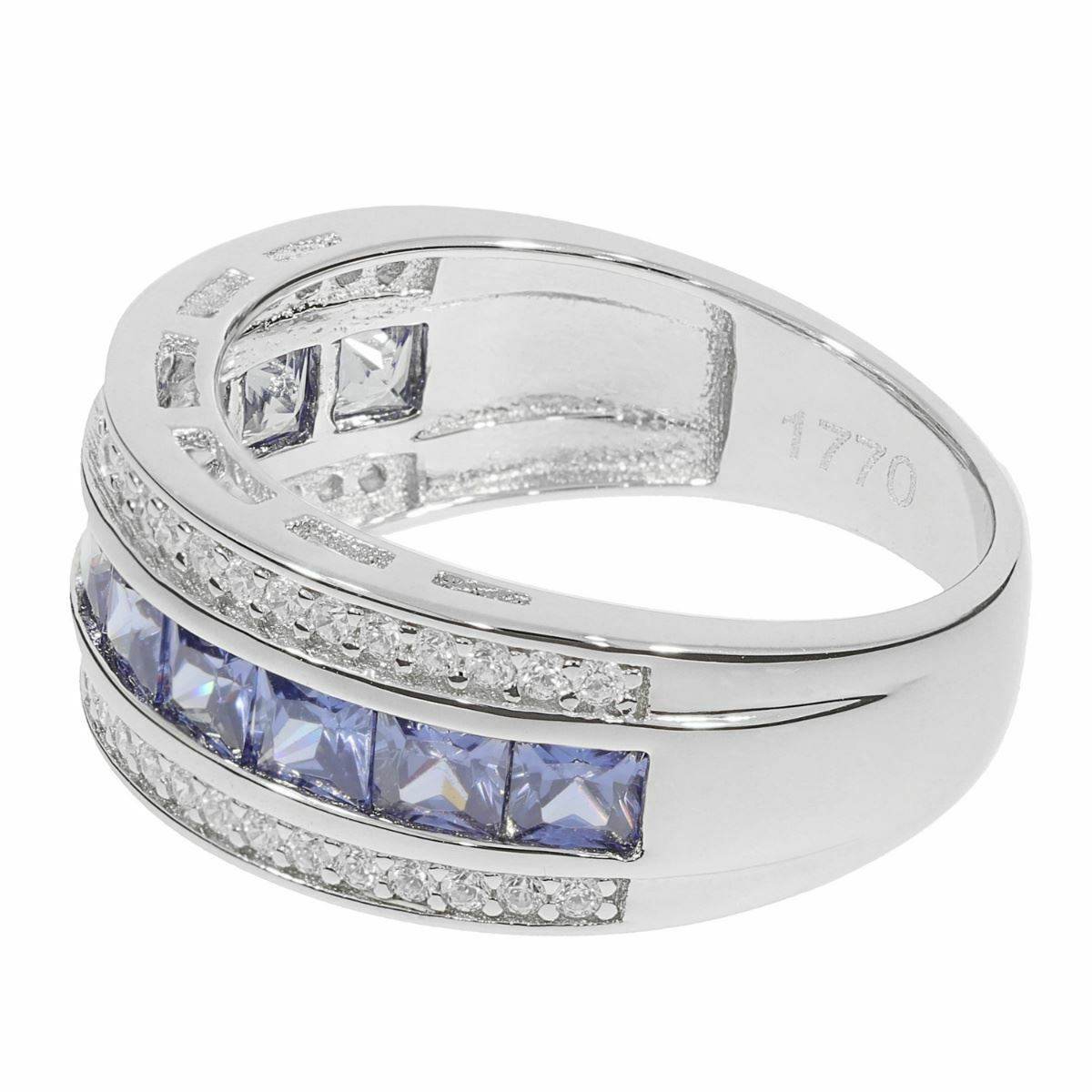 Sterling Silver Semi Mount Ring Setting Princess SQ 3X3mm White Topaz - Syzjewelry