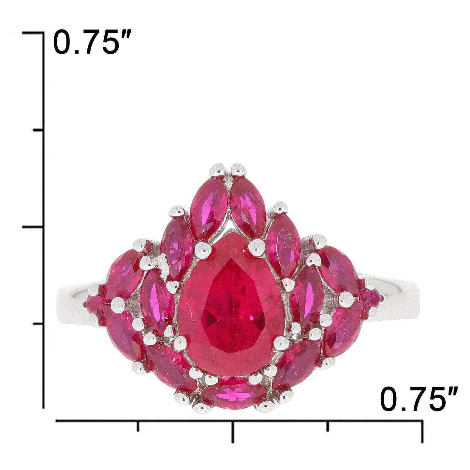 Sterling Silver Semi Mount Ring Setting Pear PE 8x6mm White Topaz - Syzjewelry