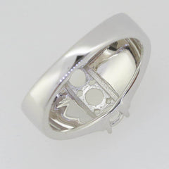 Sterling Silver Semi Mount Ring Setting Round RD 4x4mm White Topaz PJC16714R - Syzjewelry