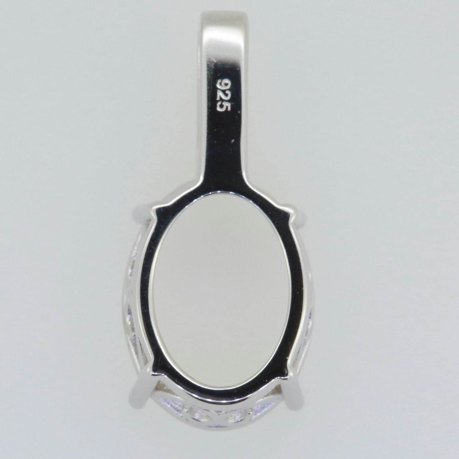 Sterling Silver Semi Mount Pendant Setting Oval OV 16X12mm White Topaz DK192 - Syzjewelry