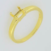 Sterling Silver Semi Mount Ring Setting Cab Oval OV 5x3mm Yellow Gold Plated - Syzjewelry