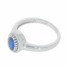 Sterling Silver Semi Mount Ring Setting OV 7X5mm Halo White Topaz - Syzjewelry