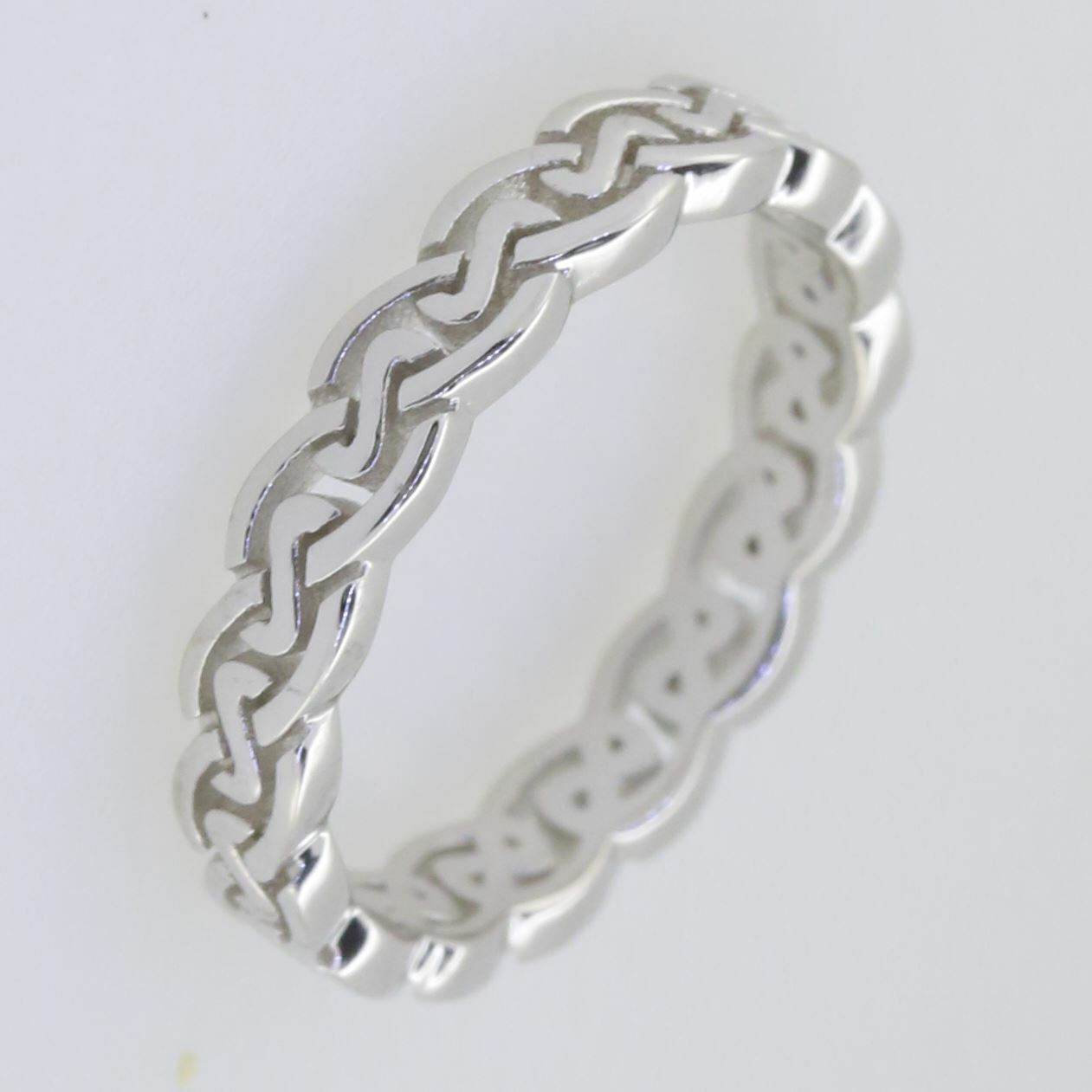 Sterling Silver 4 mm Band Celtic Knot Band Ring - Syzjewelry