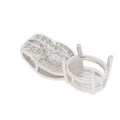 Sterling Silver Semi Mount Pendant Setting Oval OV 11x9mm - Syzjewelry