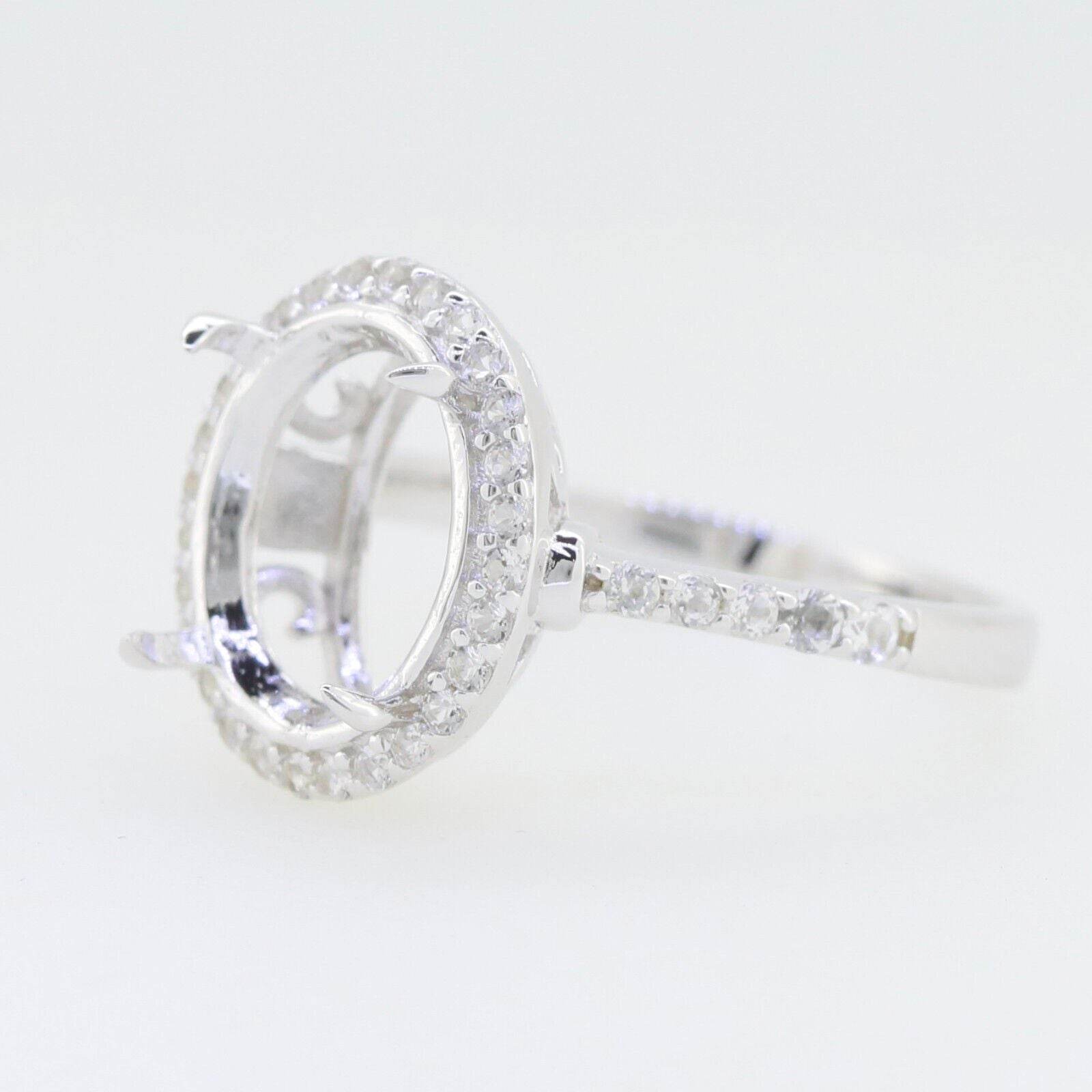Sterling Silver Semi Mount Ring Setting Oval OV 12x10mm Solitaire - Syzjewelry