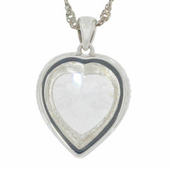 Sterling Silver Semi Mount Pendant Setting Heart HT 14X14mm White Topaz Halo - Syzjewelry