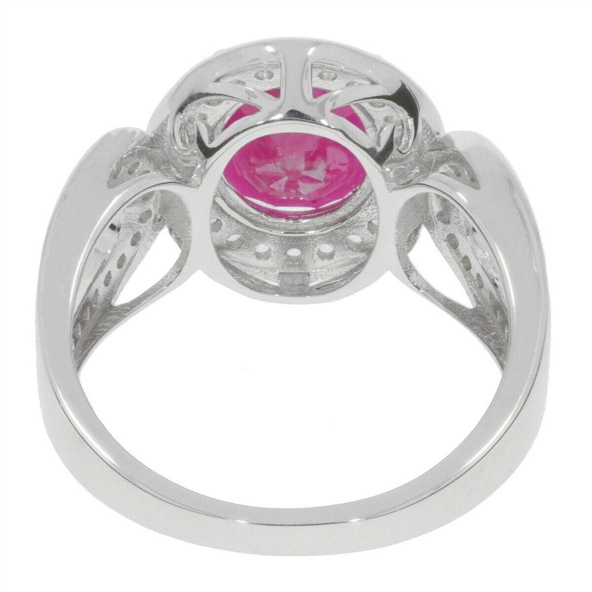 Sterling Silver Semi Mount Ring Setting Oval OV 10x8mm Halo Natural White Zircon - Syzjewelry