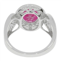 Sterling Silver Semi Mount Ring Setting Oval OV 10x8mm Halo Natural White Zircon - Syzjewelry