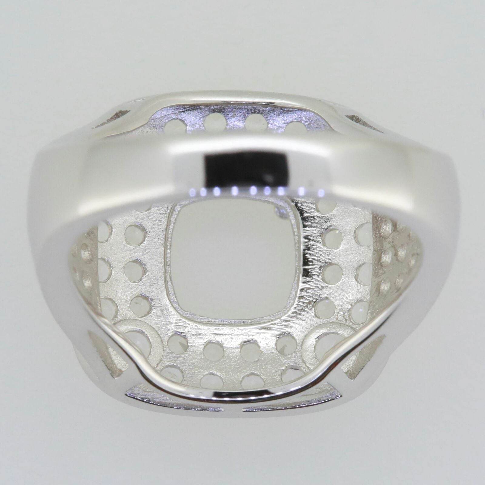 Sterling Silver Semi Mount Ring Setting Cushion CU 8x8mm White Topaz PJC2322 - Syzjewelry