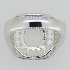 Sterling Silver Semi Mount Ring Setting Cushion CU 8x8mm White Topaz PJC2322 - Syzjewelry