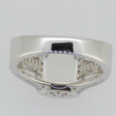 Sterling Silver Semi Mount Ring Setting Emerald OCT 8X6mm Topaz 22110R - Syzjewelry