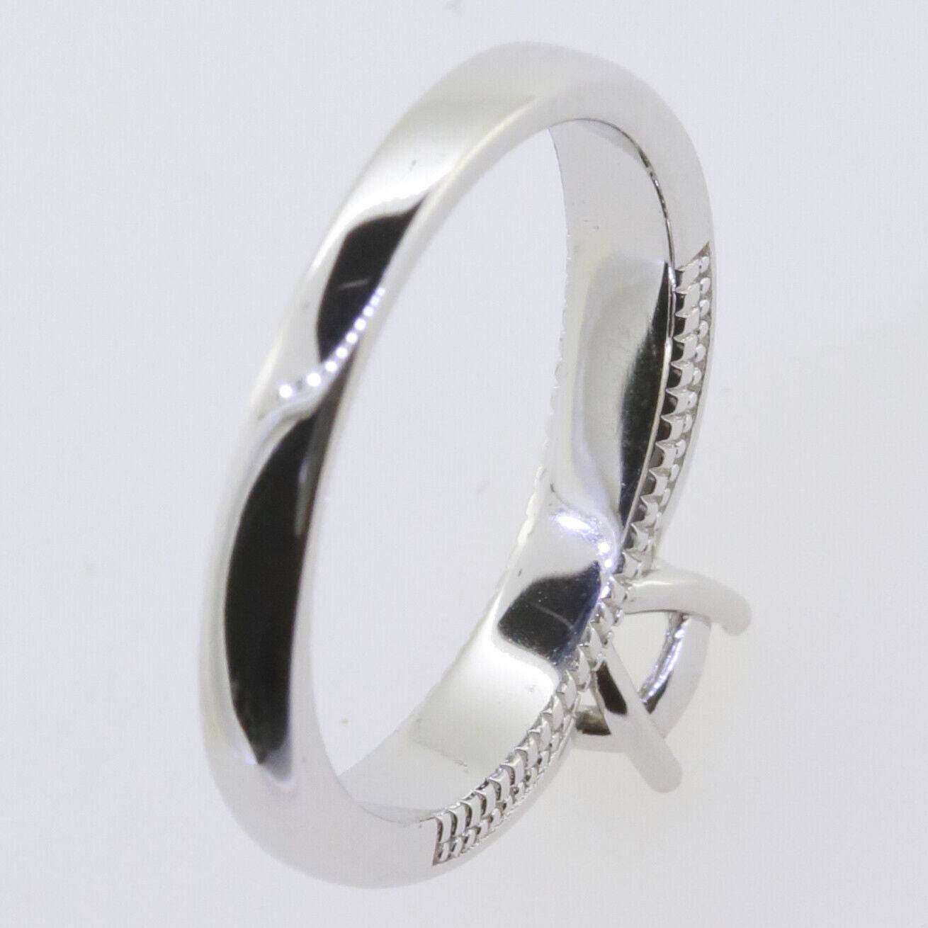 Sterling Silver Semi Mount Ring Setting Round RD 5x5mm Solitaire w/ Milgrain - Syzjewelry