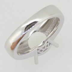 Men's Sterling Silver Semi Mount Ring Setting Round RD 10x10mm - Syzjewelry