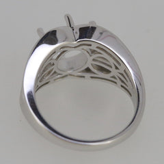Contemporary Men's Ring Settings Sterling Silver Ring Mounting Round RD 10x10mm - Syzjewelry
