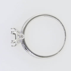 Sterling Silver Semi Mount Ring Setting Round RD 6.5x6.5mm Solitaire Ring - Syzjewelry