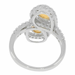 Sterling Silver Semi Mount Ring Setting PE 7X5mm White Topaz Solid - Syzjewelry