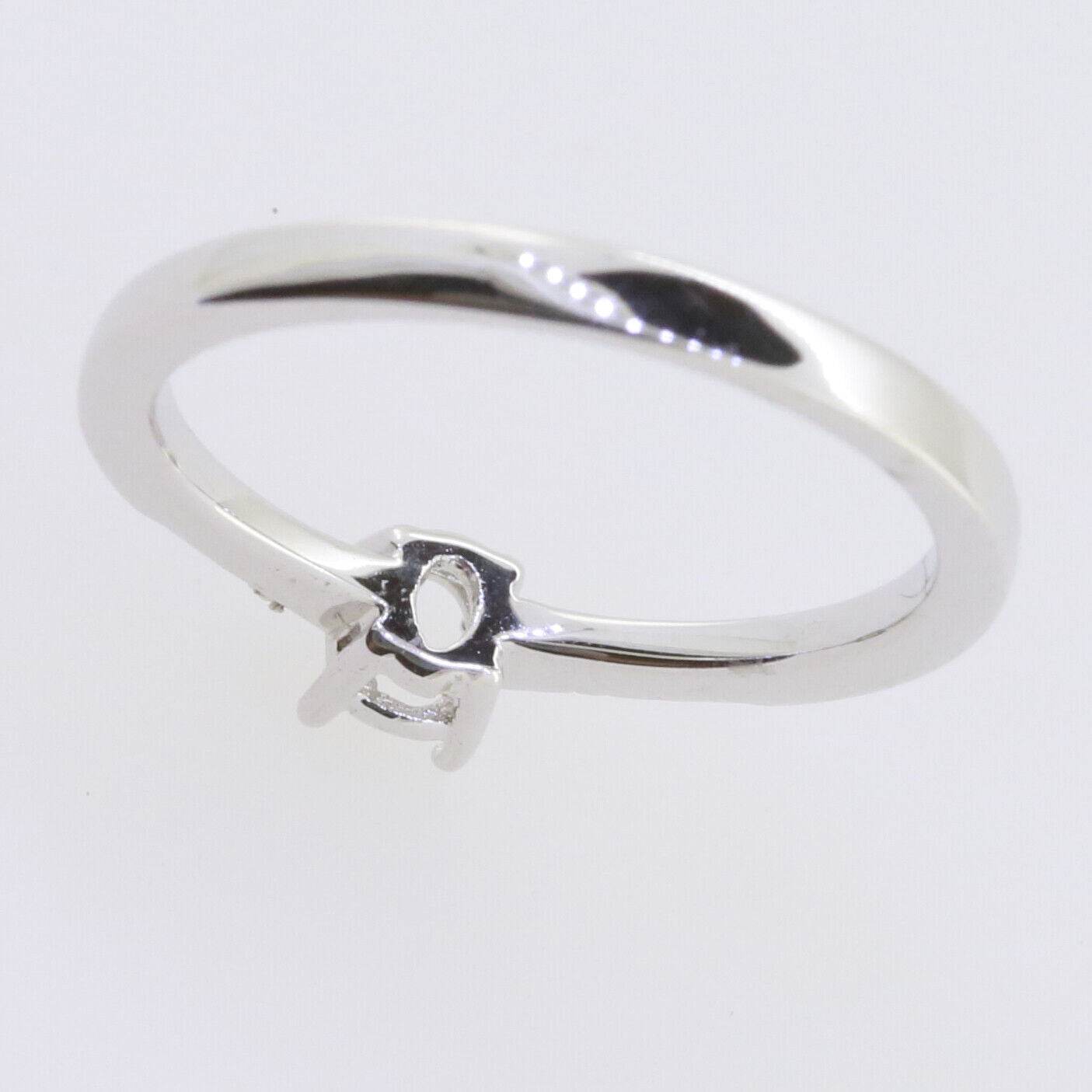 Sterling Silver Semi Mount Ring Setting Oval OV 5x4mm Solitaire White GTL206 - Syzjewelry