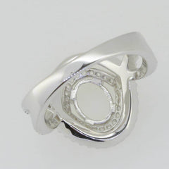 14K White Gold Semi Mount Ring Setting Oval OV 8X6mm Twisted Shank PJC4662R14KW - Syzjewelry