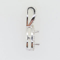 Sterling Silver Semi Mount Pendant Setting Oval OV 9x7mm Halo White Topaz - Syzjewelry