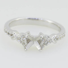 14K White Gold Semi Mount Ring Setting Cushion CU 5x5mm GTL20331R14KW - Syzjewelry