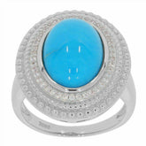 Sterling Silver Semi Mount Ring Setting Oval OV 14x10mm Cabochon White Solid - Syzjewelry