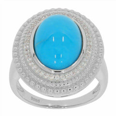 Sterling Silver Semi Mount Ring Setting Oval OV 14x10mm Cabochon White Solid - Syzjewelry